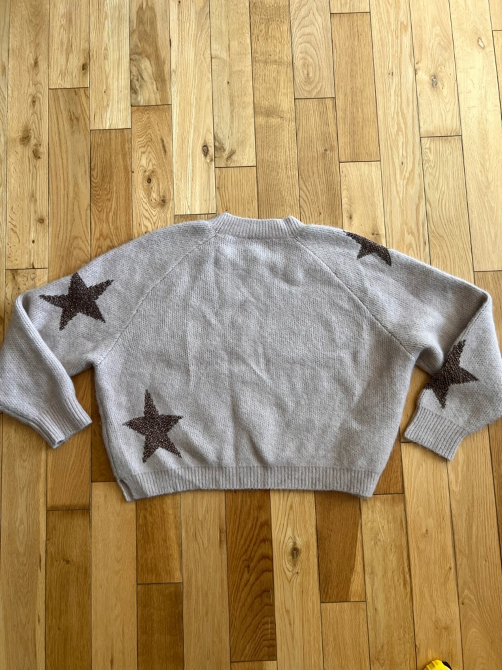AllSaints Womens Pink Star Jumper Sweater Wool Blend Metallic Oversized Size M - Picture 9 of 9